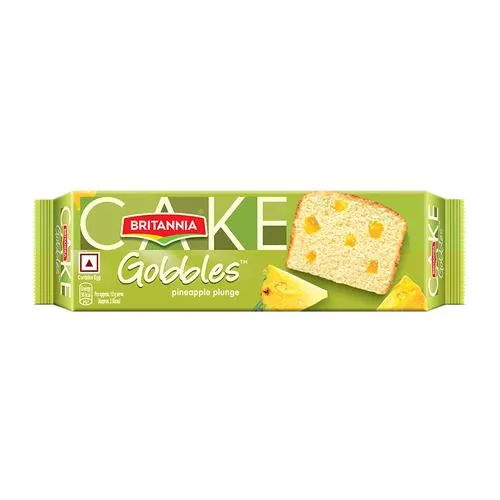 BRITANNIA GOBBILES CAKE PINEAPPLE 15Rs