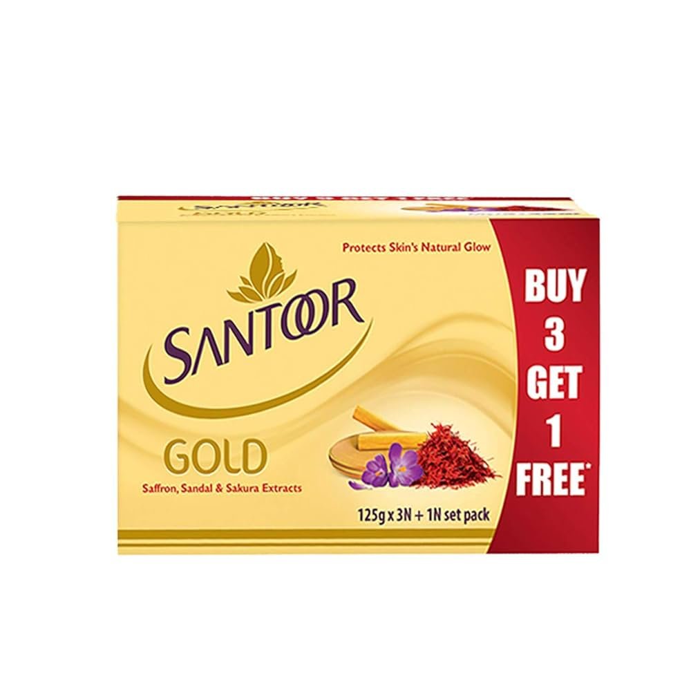 SANTOOR GOLD SOAP 125X3N 1FREE