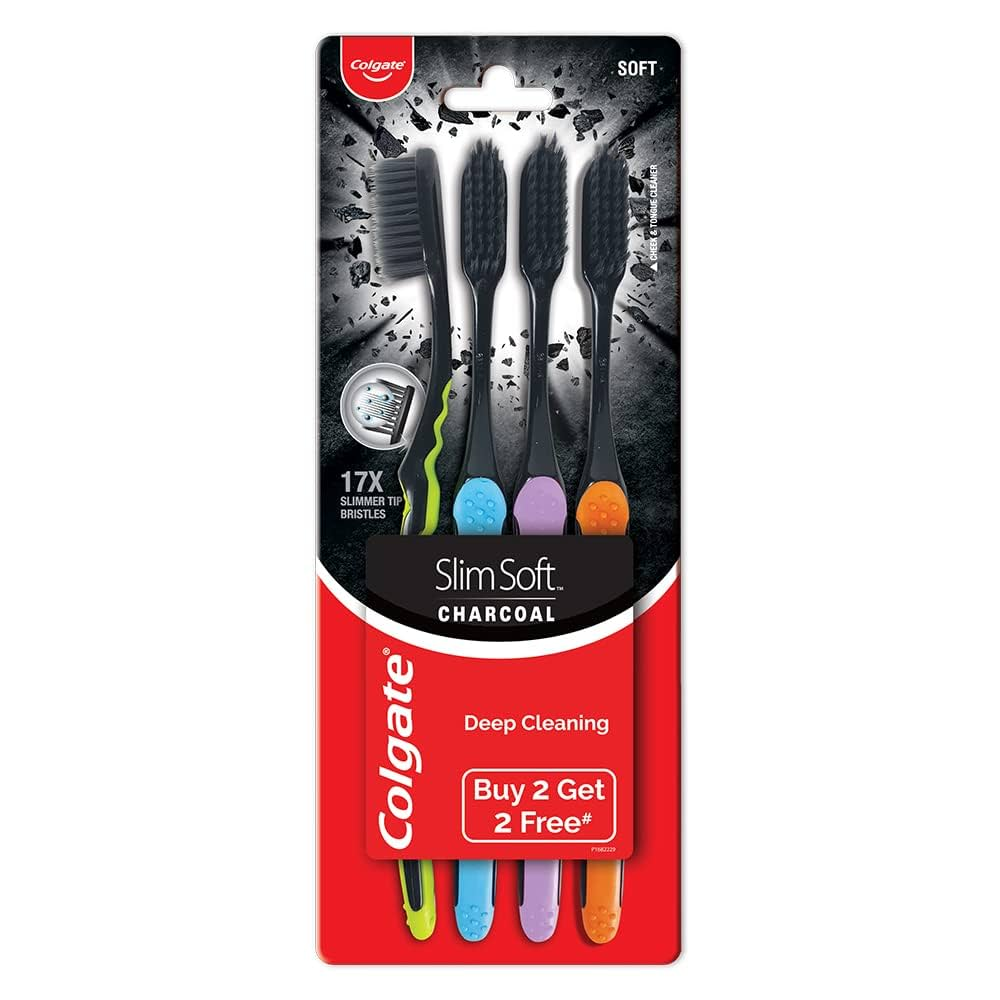 COLGATE SLIMSOFT CHARCOAL TOOTHBRUSH B2G2