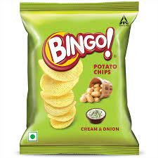BINGO CREAM&ONION POTATO CHIPS 5Rs